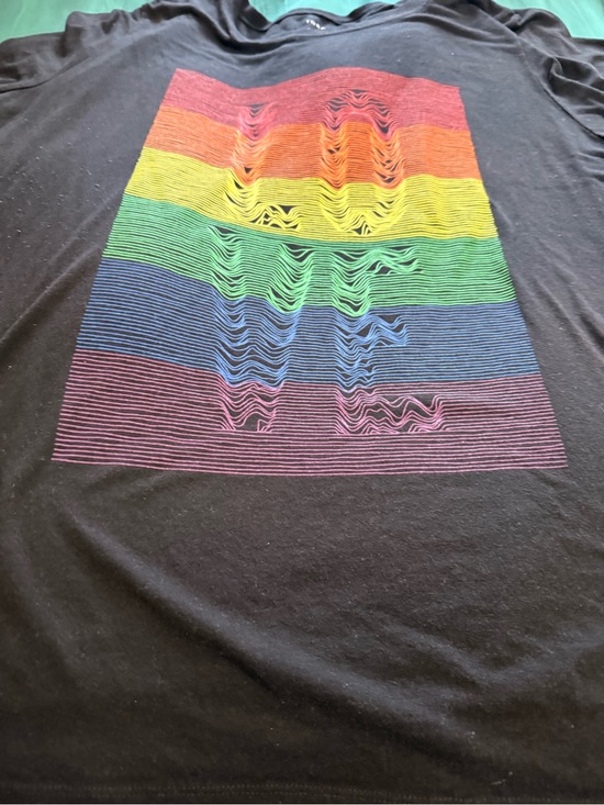 torrid Tops - torrid Black Tee with Rainbow Wave Stripes